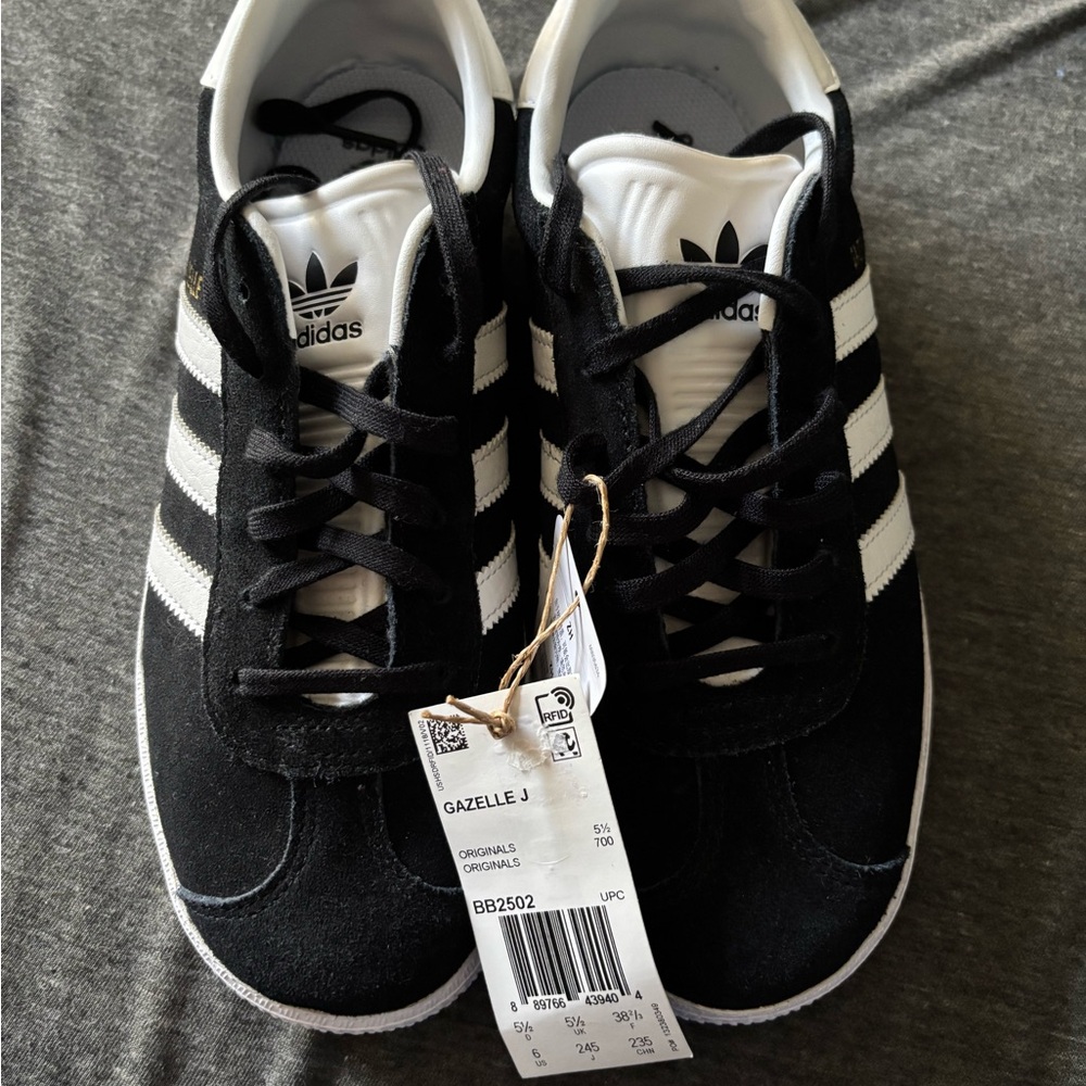 Adidas Gazelle J Black and White Classic Sneakers